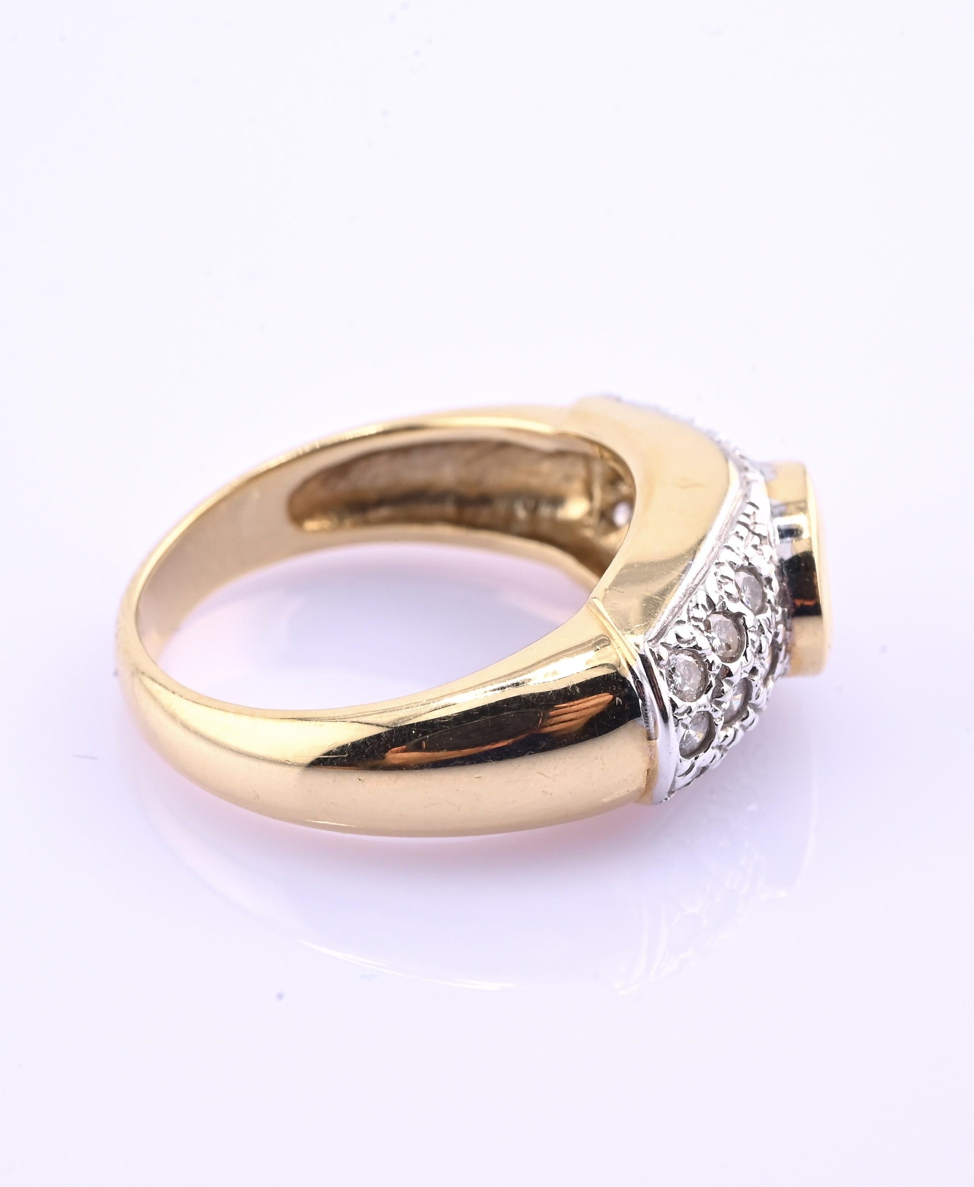 14K Yellow & White Gold IGI Certified 1 Carat Tanzanite Ring Size 6.75