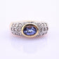 14K Yellow & White Gold IGI Certified 1 Carat Tanzanite Ring Size 6.75