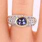 14K Yellow & White Gold IGI Certified 1 Carat Tanzanite Ring Size 6.75