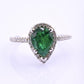 Platinum Pear Cut Emerald & Diamond Halo Ring 1.35ct Ring Size 6.5 IGI Certified