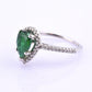 Platinum Pear Cut Emerald & Diamond Halo Ring 1.35ct Ring Size 6.5 IGI Certified