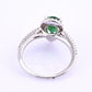 Platinum Pear Cut Emerald & Diamond Halo Ring 1.35ct Ring Size 6.5 IGI Certified