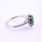 Platinum Pear Cut Emerald & Diamond Halo Ring 1.35ct Ring Size 6.5 IGI Certified