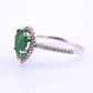 Platinum Pear Cut Emerald & Diamond Halo Ring 1.35ct Ring Size 6.5 IGI Certified