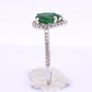 Platinum Pear Cut Emerald & Diamond Halo Ring 1.35ct Ring Size 6.5 IGI Certified