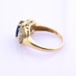 14K Yellow Gold IGI Certified Natural Sapphire & Aquamarine Ring Size 5.75