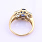 14K Yellow Gold IGI Certified Natural Sapphire & Aquamarine Ring Size 5.75
