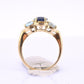 14K Yellow Gold IGI Certified Natural Sapphire & Aquamarine Ring Size 5.75