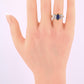 14K Yellow Gold IGI Certified Natural Sapphire & Aquamarine Ring Size 5.75