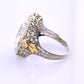 14K White & Yellow Gold Art Deco Ring IGI Certified Lab Grown Spinel Ring Size 4