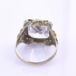 14K White & Yellow Gold Art Deco Ring IGI Certified Lab Grown Spinel Ring Size 4
