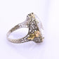 14K White & Yellow Gold Art Deco Ring IGI Certified Lab Grown Spinel Ring Size 4