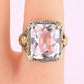14K White & Yellow Gold Art Deco Ring IGI Certified Lab Grown Spinel Ring Size 4