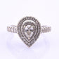 14K White Gold IGI Certified Pear Diamond Ring VS Center Diamond Ring Size 6.75