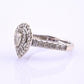14K White Gold IGI Certified Pear Diamond Ring VS Center Diamond Ring Size 6.75