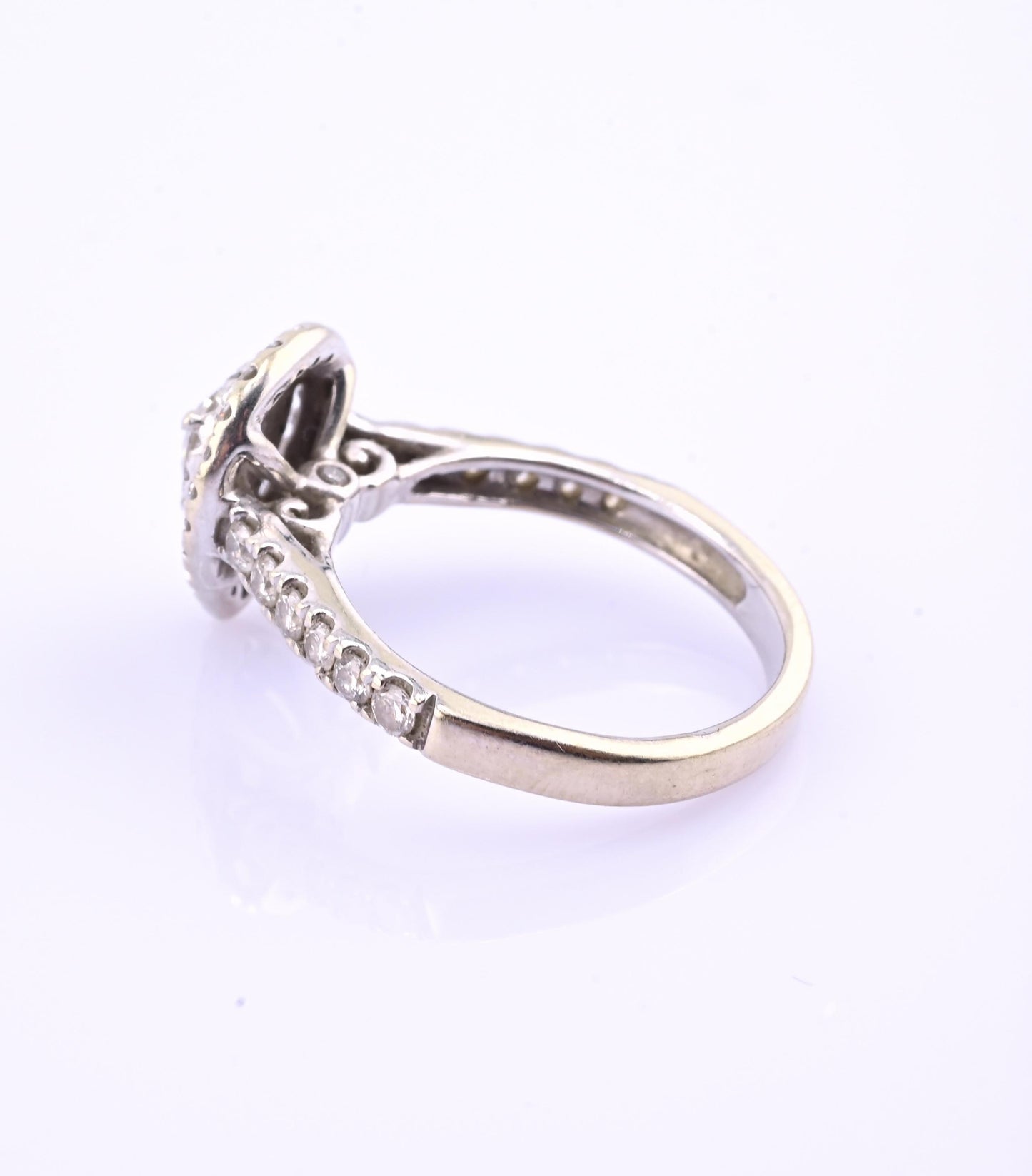 14K White Gold IGI Certified Pear Diamond Ring VS Center Diamond Ring Size 6.75