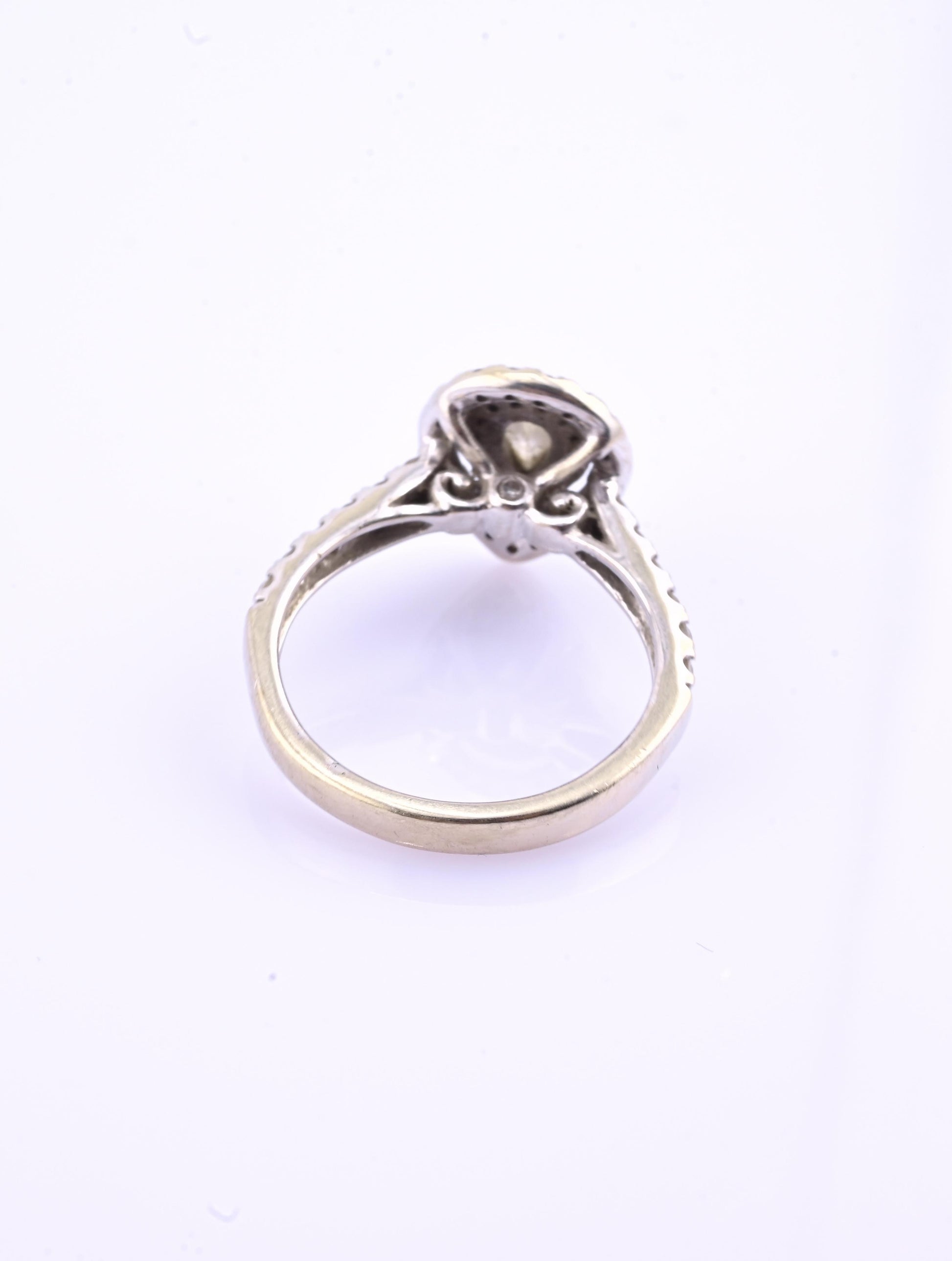 14K White Gold IGI Certified Pear Diamond Ring VS Center Diamond Ring Size 6.75