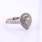 14K White Gold IGI Certified Pear Diamond Ring VS Center Diamond Ring Size 6.75