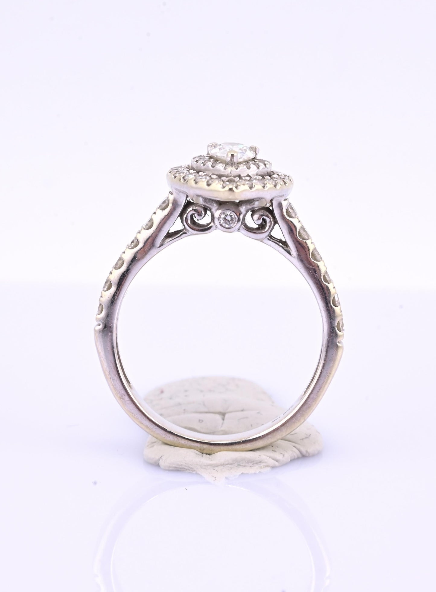 14K White Gold IGI Certified Pear Diamond Ring VS Center Diamond Ring Size 6.75