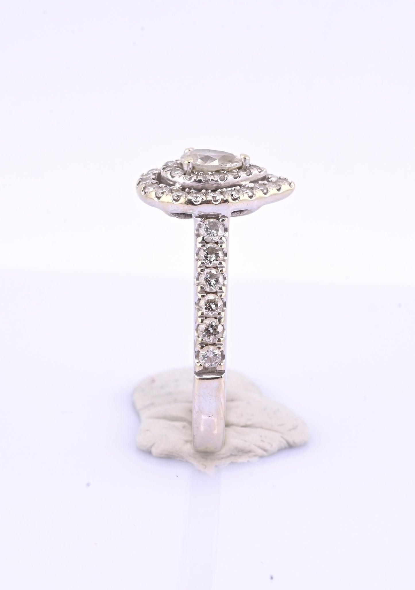 14K White Gold IGI Certified Pear Diamond Ring VS Center Diamond Ring Size 6.75