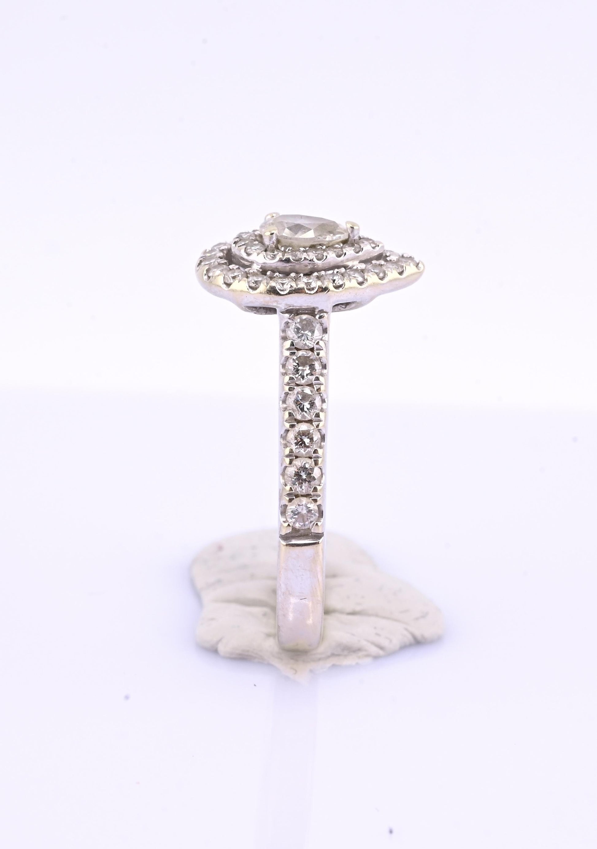 14K White Gold IGI Certified Pear Diamond Ring VS Center Diamond Ring Size 6.75