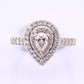 14K White Gold IGI Certified Pear Diamond Ring VS Center Diamond Ring Size 6.75