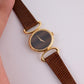 Exceptional Baume Mercier Ladies Tiger Eye Dial Wristwatch 18K Yellow Gold