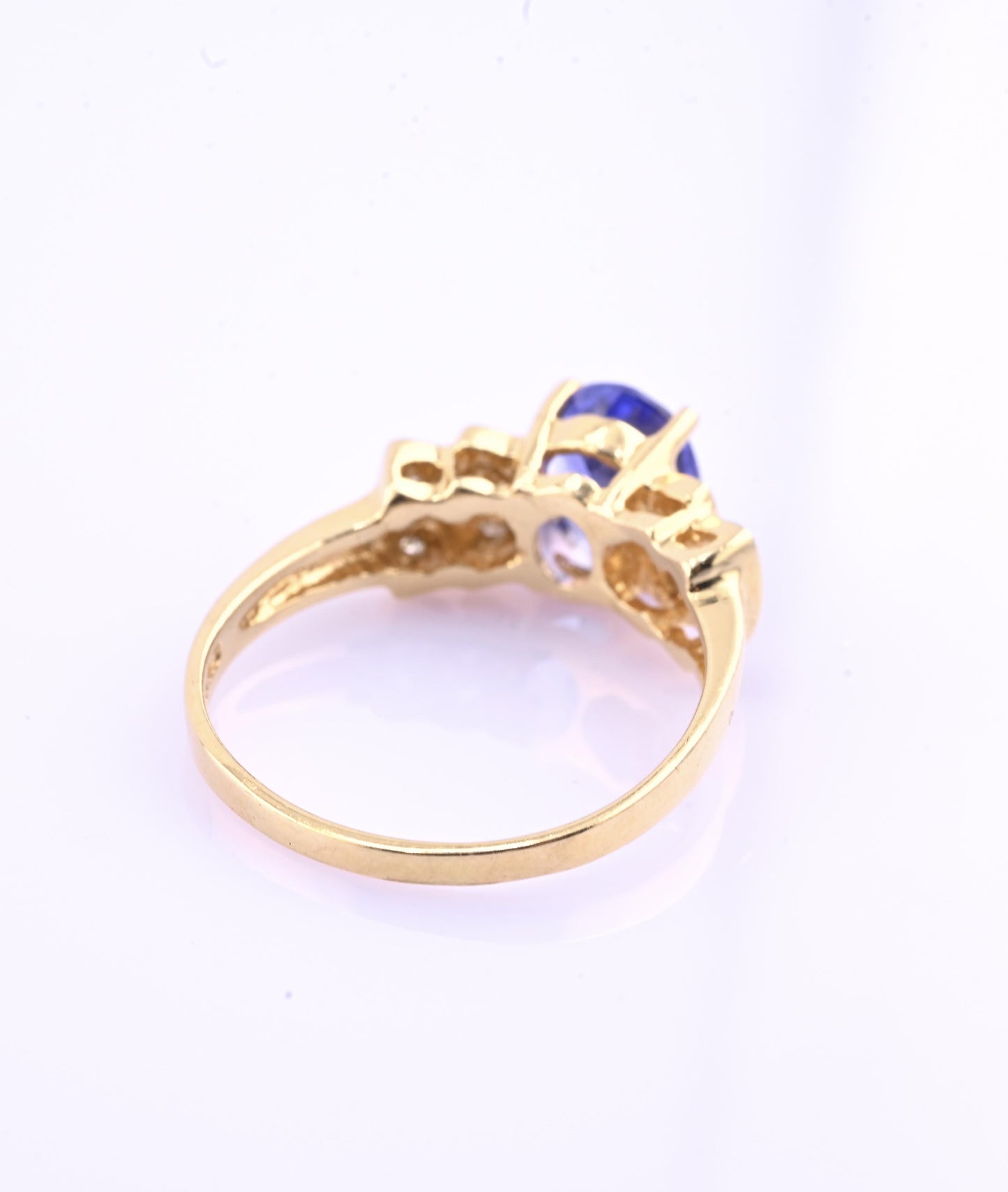 IGI Certified 14K Yellow Gold Tanzanite Ring 1.40ct Natural Tanzanite
