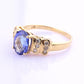 IGI Certified 14K Yellow Gold Tanzanite Ring 1.40ct Natural Tanzanite