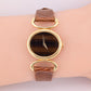 Exceptional Baume Mercier Ladies Tiger Eye Dial Wristwatch 18K Yellow Gold