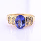 IGI Certified 14K Yellow Gold Tanzanite Ring 1.40ct Natural Tanzanite