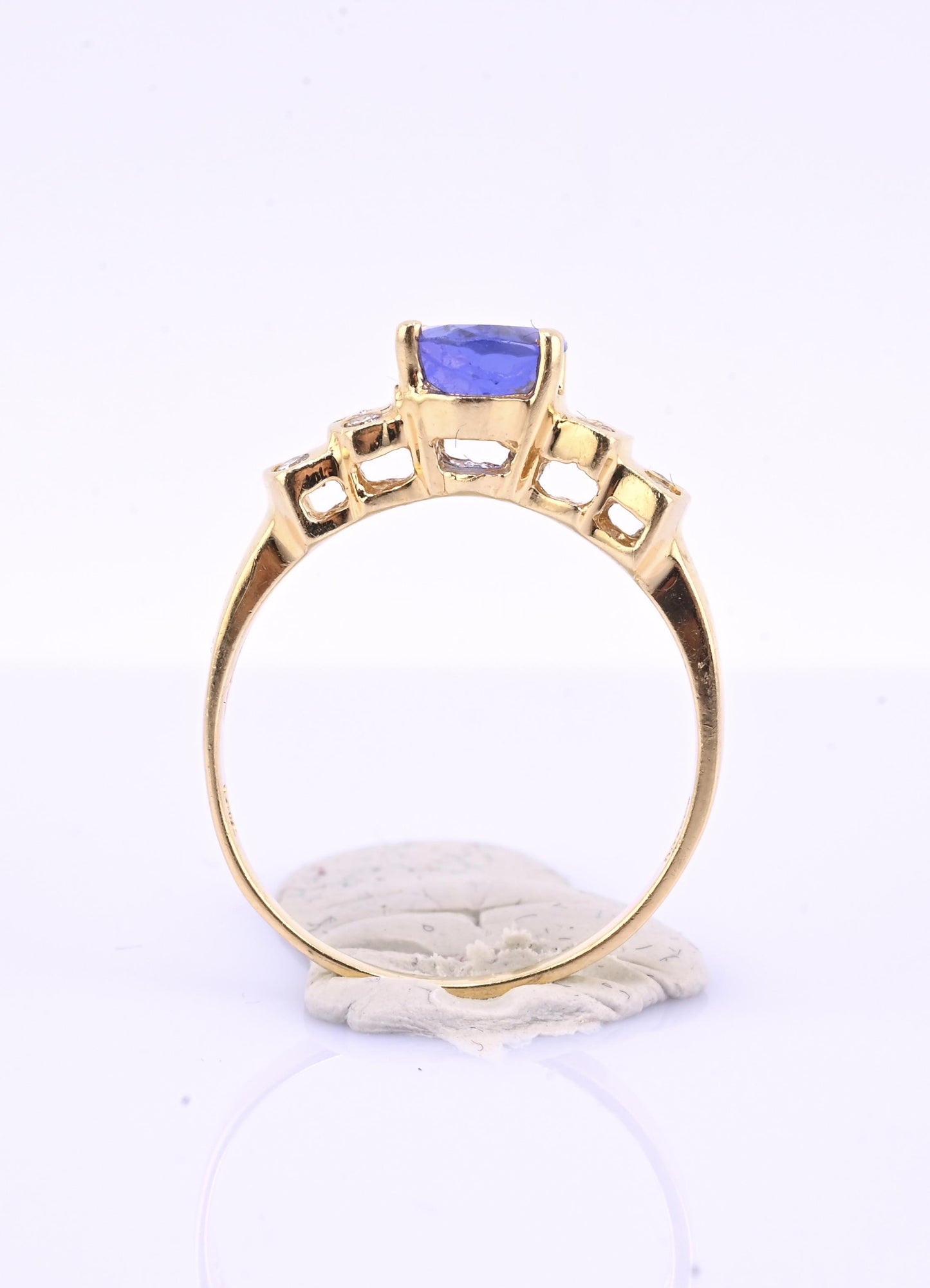 IGI Certified 14K Yellow Gold Tanzanite Ring 1.40ct Natural Tanzanite