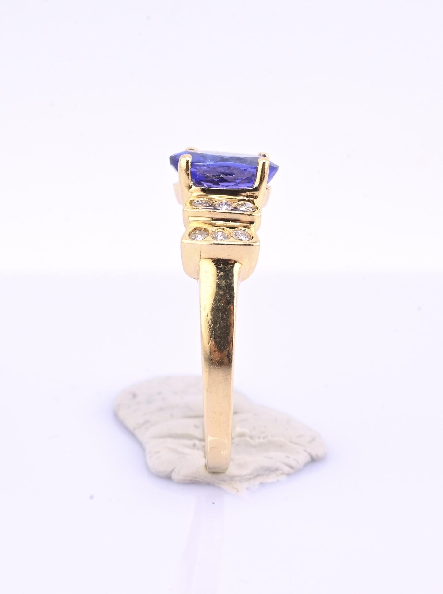 IGI Certified 14K Yellow Gold Tanzanite Ring 1.40ct Natural Tanzanite