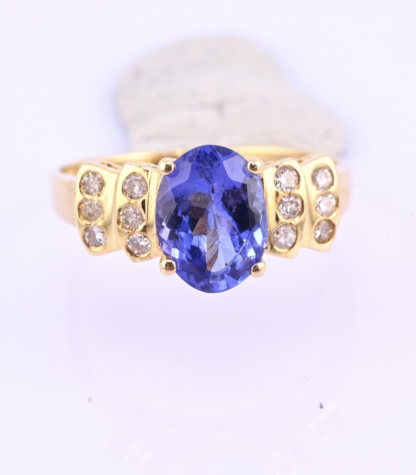 IGI Certified 14K Yellow Gold Tanzanite Ring 1.40ct Natural Tanzanite