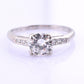Platinum Diamond Ring GIA Certified 0.70 Center Stone D Color SI1 Ring Size 6