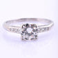 Platinum Diamond Ring GIA Certified 0.70 Center Stone D Color SI1 Ring Size 6