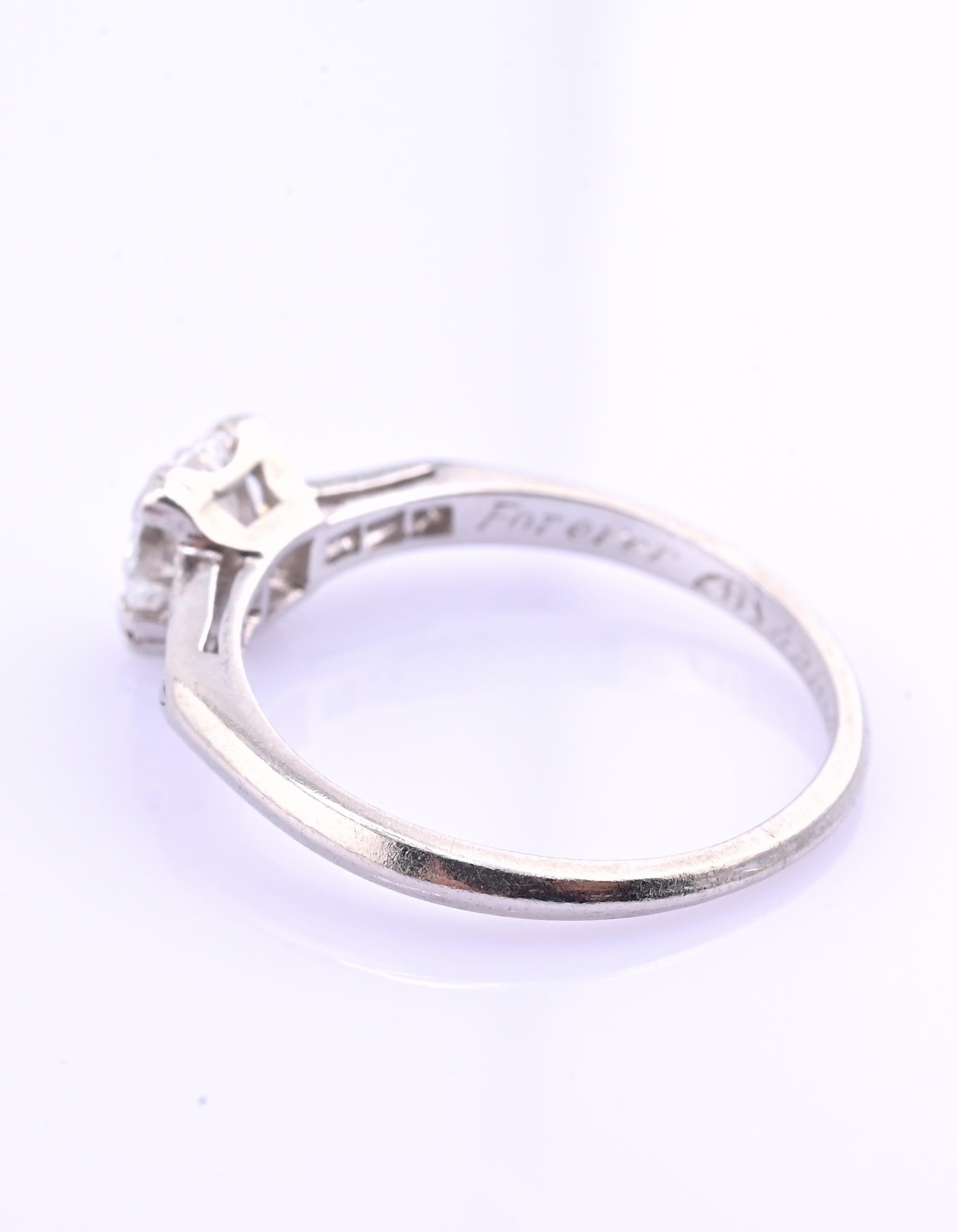 Platinum Diamond Ring GIA Certified 0.70 Center Stone D Color SI1 Ring Size 6