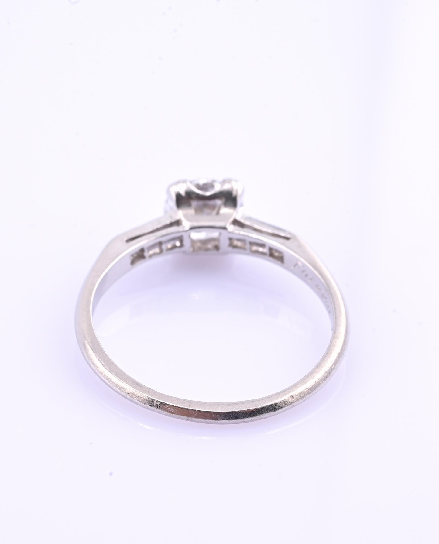 Platinum Diamond Ring GIA Certified 0.70 Center Stone D Color SI1 Ring Size 6