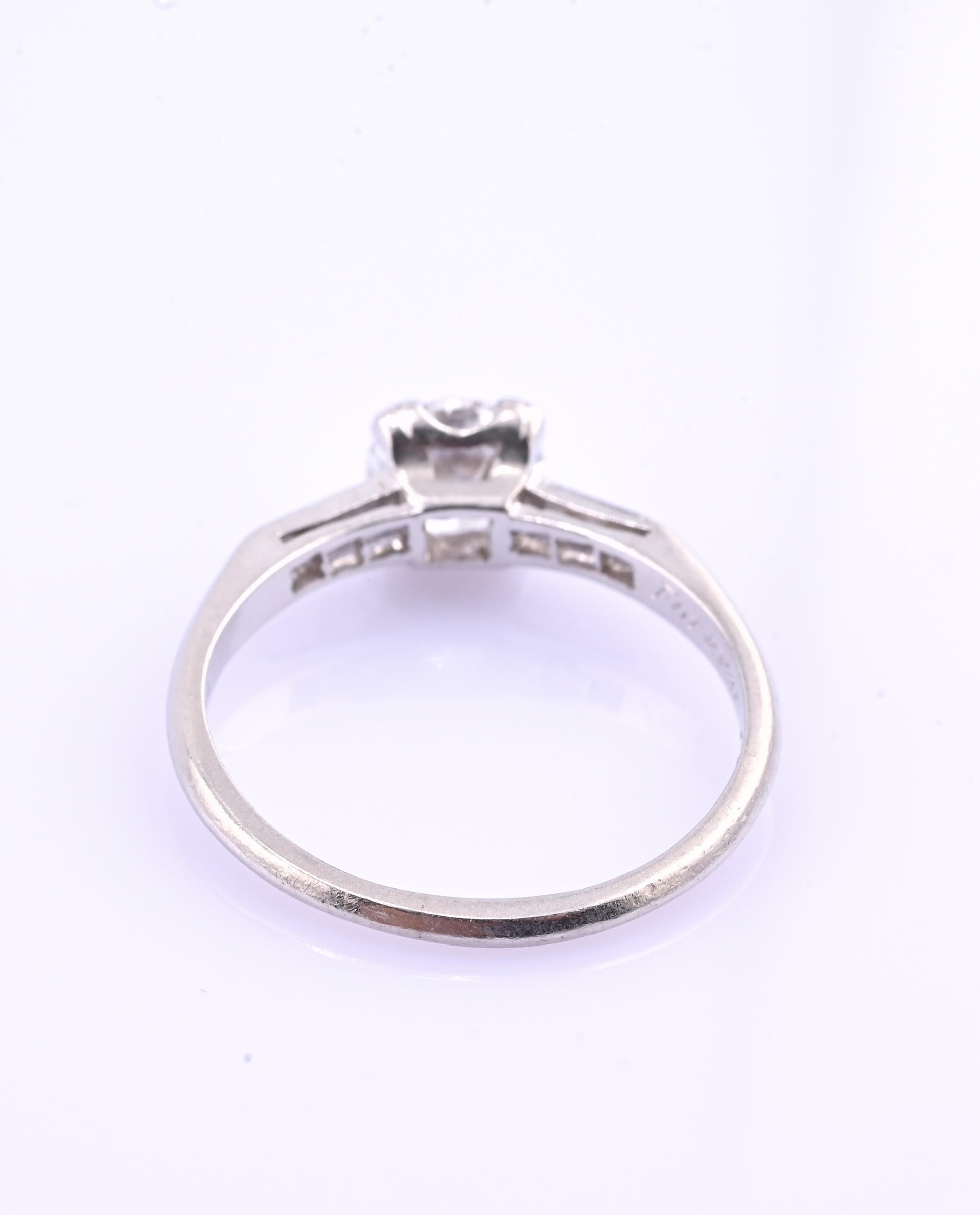 Platinum Diamond Ring GIA Certified 0.70 Center Stone D Color SI1 Ring Size 6