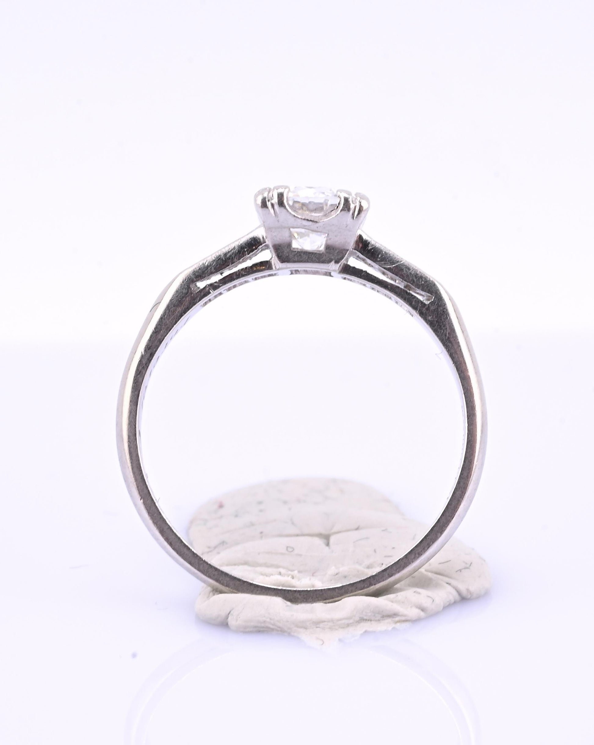 Platinum Diamond Ring GIA Certified 0.70 Center Stone D Color SI1 Ring Size 6