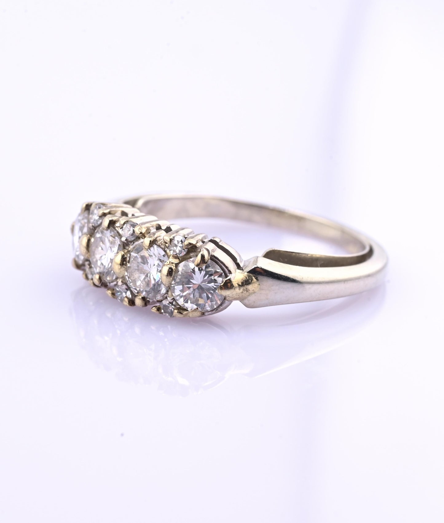 18K White Gold IGI Certified Diamond Ring 1.00 TCW VS Clarity Ring Size 7.75