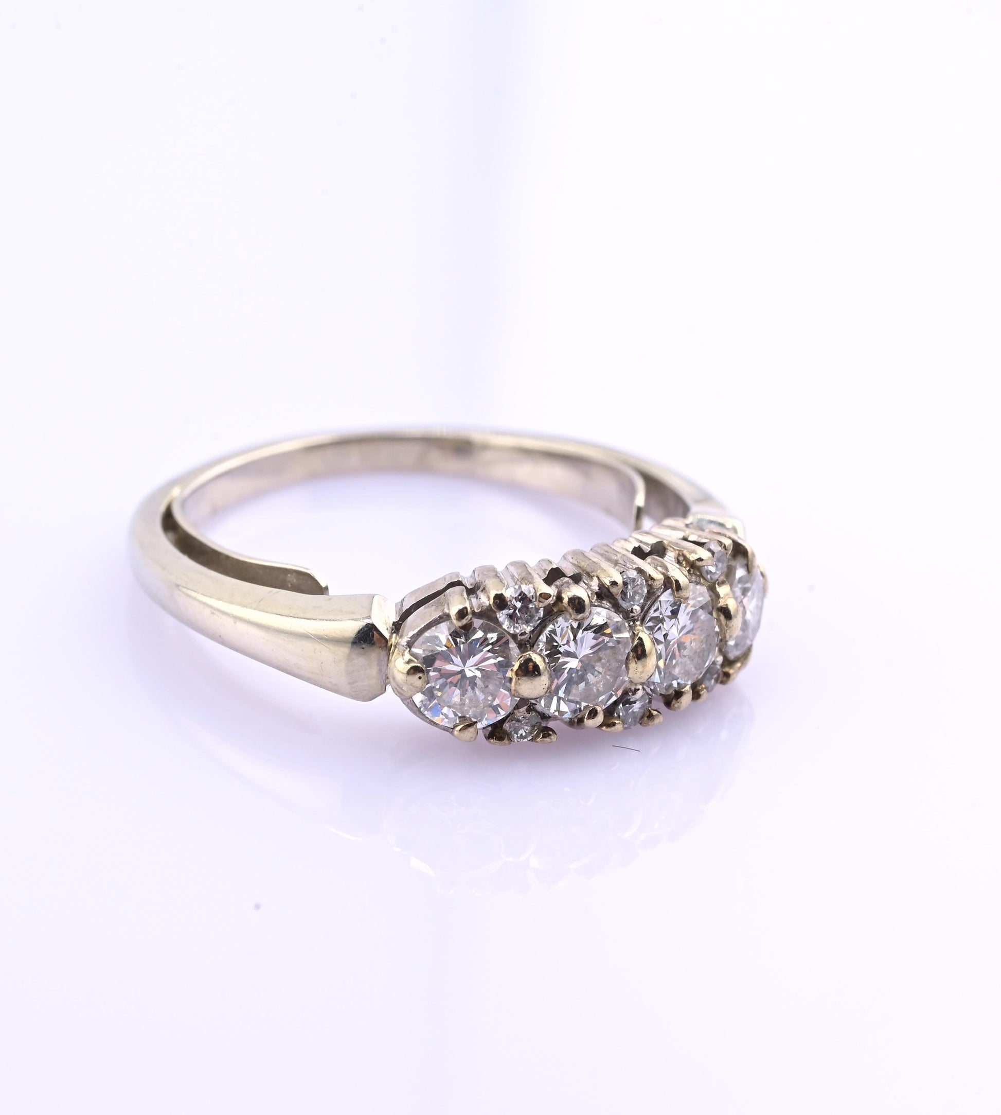 18K White Gold IGI Certified Diamond Ring 1.00 TCW VS Clarity Ring Size 7.75