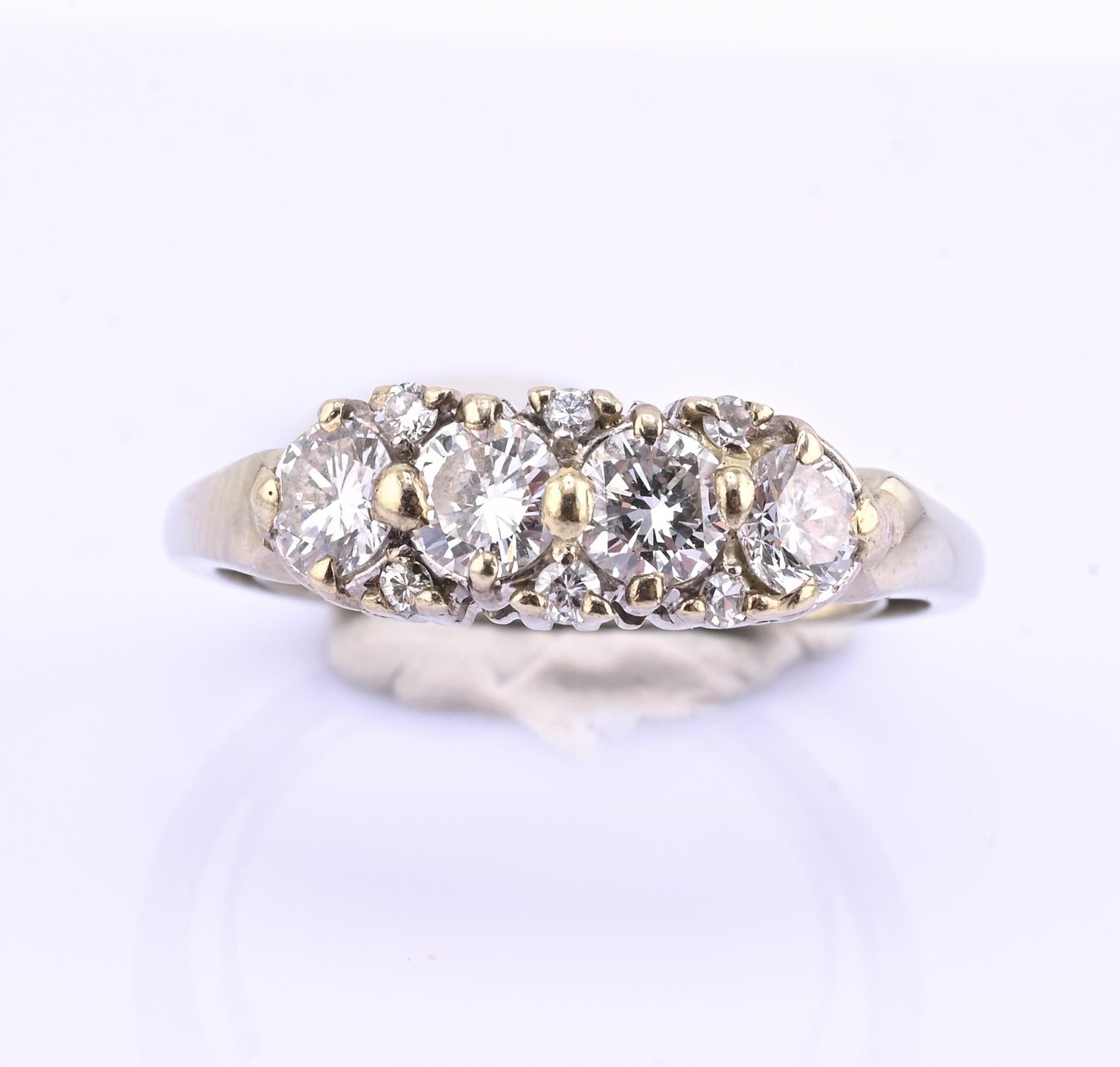18K White Gold IGI Certified Diamond Ring 1.00 TCW VS Clarity Ring Size 7.75