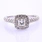 14K White Gold IGI Certified Natural Diamond Halo Ring 0.95 TCW Size 6