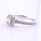 14K White Gold IGI Certified Natural Diamond Halo Ring 0.95 TCW Size 6