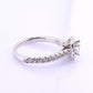 14K White Gold IGI Certified Natural Diamond Halo Ring 0.95 TCW Size 6