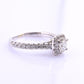 14K White Gold IGI Certified Natural Diamond Halo Ring 0.95 TCW Size 6