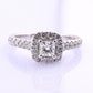 14K White Gold IGI Certified Natural Diamond Halo Ring 0.95 TCW Size 6