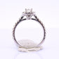 14K White Gold IGI Certified Natural Diamond Halo Ring 0.95 TCW Size 6