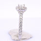 14K White Gold IGI Certified Natural Diamond Halo Ring 0.95 TCW Size 6